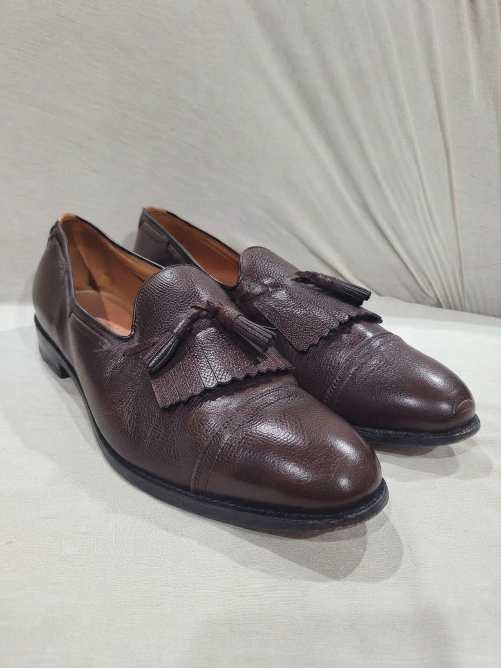 Allen Edmonds Dalton Brown Leather Tassel Kiltie Loafers Men's Size 14 D